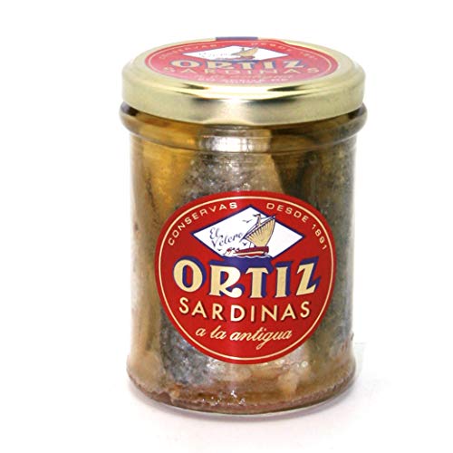 Ortiz Spanish Sardines A La Antiqua Old Style Skin On 6.7 Oz. Jar