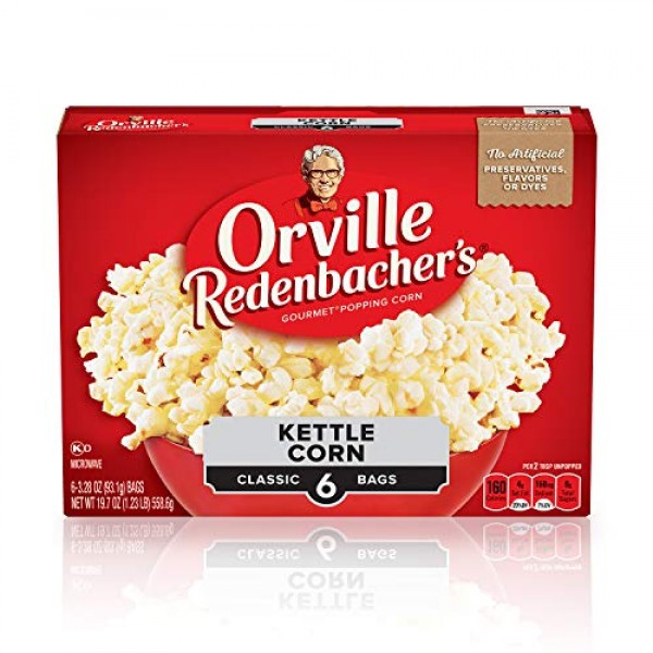 Orville Redenbachers Kettle Corn Microwave Popcorn, 3.28 Ounce ...