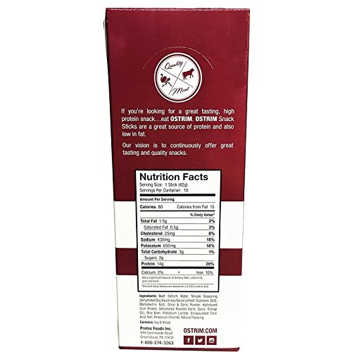 Ostrim Beef &Amp; Ostrich Meat Snack Stick - Teriyaki - 1.5 Ounce P