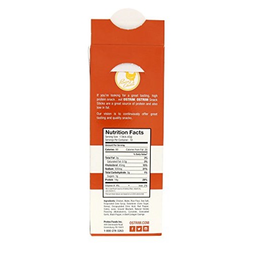 Ostrim Chicken Snack Stick Buffalo Wing Flavor High Protein 2 P