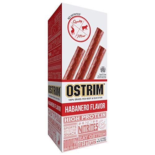 Ostrim Grass-Fed Beef &Amp; Elk Jerky Snack Sticks-Habanero Flavor,
