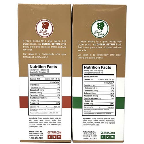 Ostrim Turkey Meat Snack Sticks - Maple Brown Sugar &Amp; Applewood