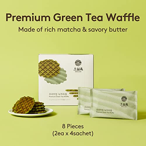 OSULLOC Green Tea Waffles 3.52oz, 100g | Korean Matcha Flavore...