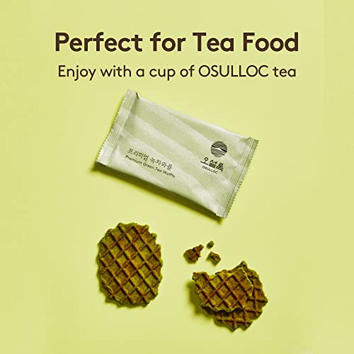 OSULLOC Green Tea Waffles 3.52oz, 100g | Korean Matcha Flavore...