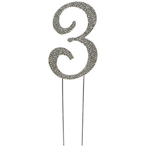 Rhinestone Cake Topper Number 3 By Other