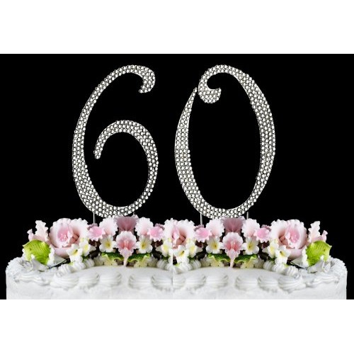 Rhinestone Cake Topper Number 60 By Other