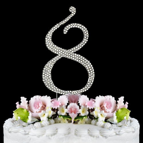 Rhinestone Cake Topper Number 8 By Other