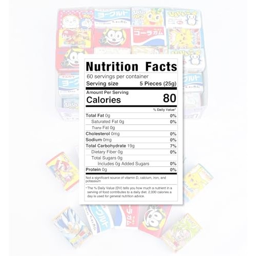 Japanese Various Bubble Chewing Gum Assorted Set, 60 Pieces,12.7...