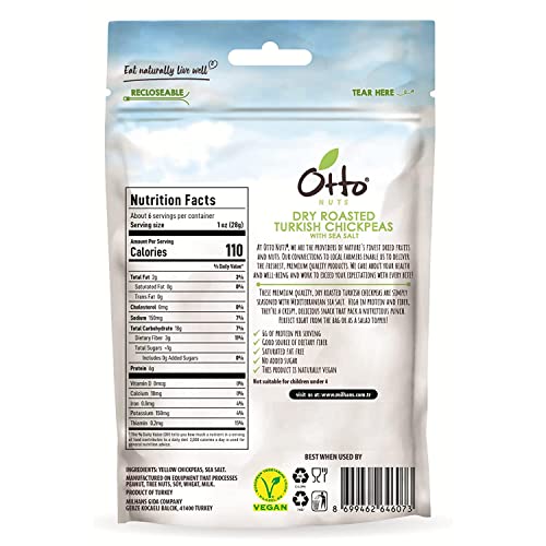 Otto Nuts - Dry Roasted Turkish Chickpeas with Sea Salt, Non-GMO...