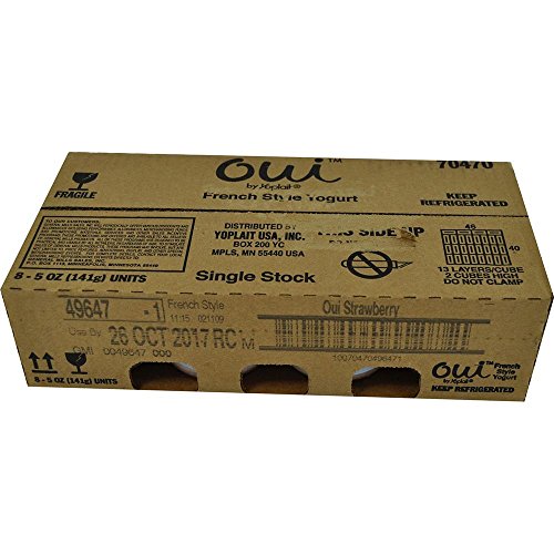 Oui By Yoplait French Style Strawberry Yogurt, 5 Ounce -- 8 Per