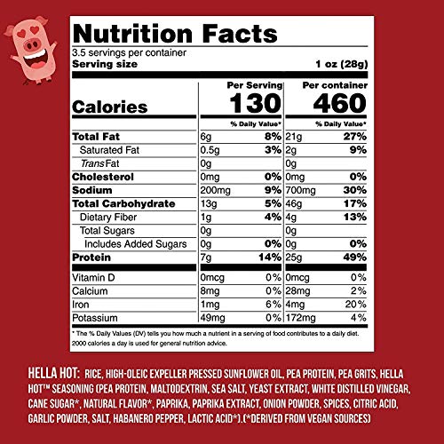 Pigout Pigless Pork Rinds, Hella Hot | Plant Based, High Protein