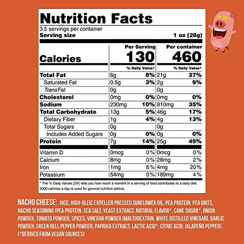 Pigout Pigless Pork Rinds, Nacho Cheese | Plant Based, High Prot