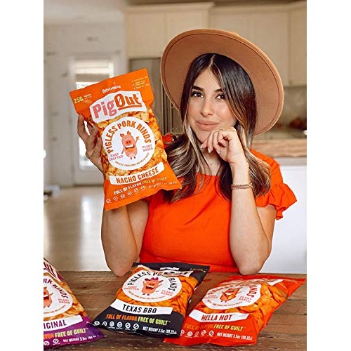 Pigout Pigless Pork Rinds, Nacho Cheese | Plant Based, High Prot