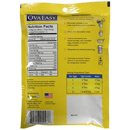 OVA Easy Dehydrated Egg Crystals, 4.5oz Bag
