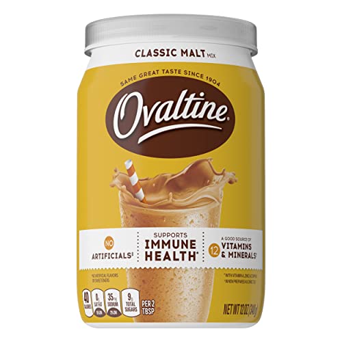 Ovaltine Classic Malt Powdered Drink Mix for Hot and Cold Milk, ...