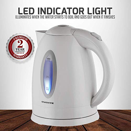 Ovente Kp72W 1.7L Bpa-Free Electric Kettle, Fast Heating Cordles