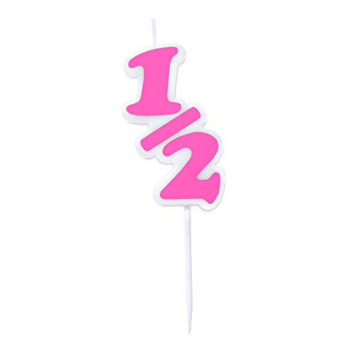 Over The Line Half 1/2 Birthday Candle - Ultra Pink Or Black