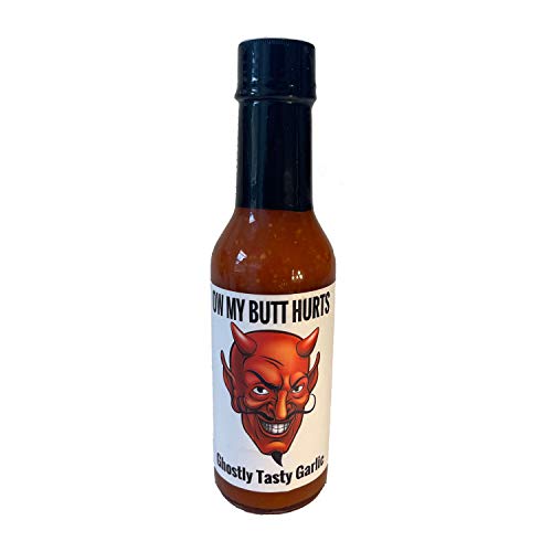 Ow My Butt Hurts Garlic Ghost Hot Sauce 5 Oz Bottle | Habanero &Amp;