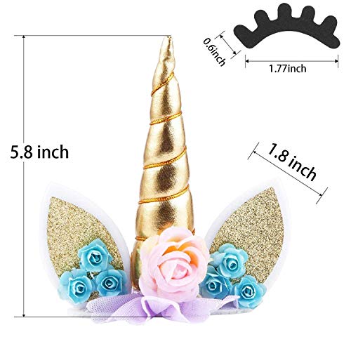Owill Unicorn Cake Topper With Eyelashes Party Cake Decoration S