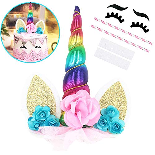 Owill Unicorn Cake Topper With Eyelashes Party Cake Decoration S