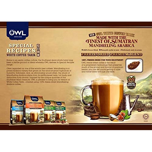 Owl 3-In-1 Freeze-Dried Premium Blend White Coffee Tarik -Origin