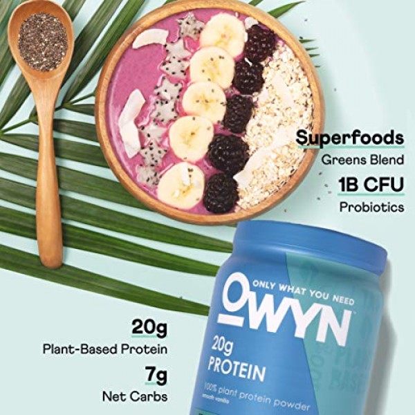 Owyn - 100% Vegan Plant-Based Protein Powder | Vanilla 1.17 Lb T