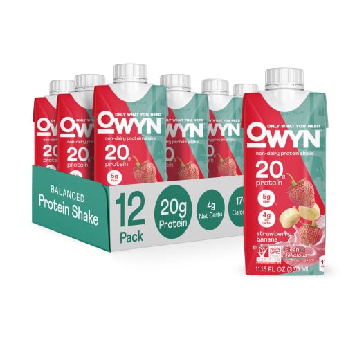 Owyn - 100% Vegan Plant-Based Protein Shakes | Strawberry Banana