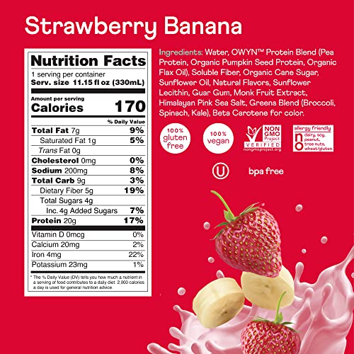 Owyn - 100% Vegan Plant-Based Protein Shakes | Dark Chocolate, C