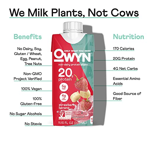 Owyn - 100% Vegan Plant-Based Protein Shakes | Dark Chocolate, C