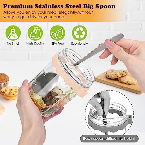 2Pack Overnight Oats Containers with Lids and Spoon,16 oz Overni...