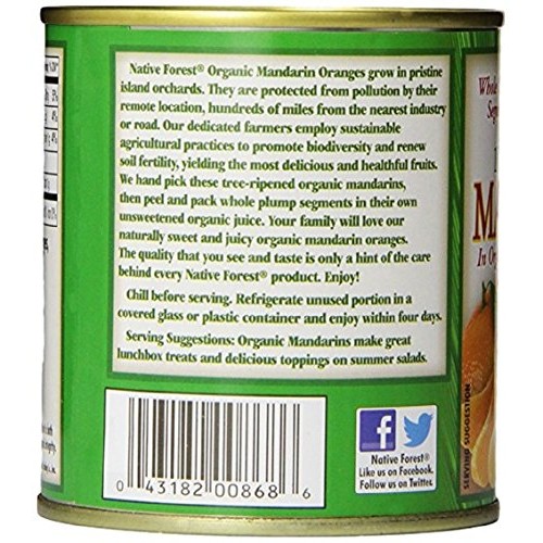 Native Forest Organic Mandarin Oranges, 10.7 Ounce Cans Pack Of