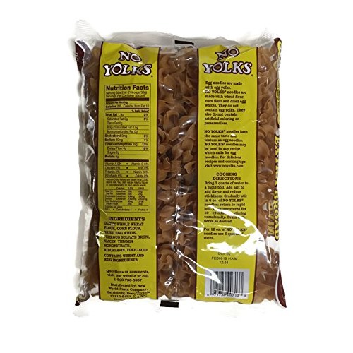 No Yolks Whole Grain Extra Broad Noodles, 12 Oz. Bags Set Of 2
