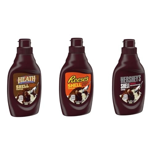 P&V Ice Cream Shell Topping Variety Pack – 3 Flavors: Peanut But...