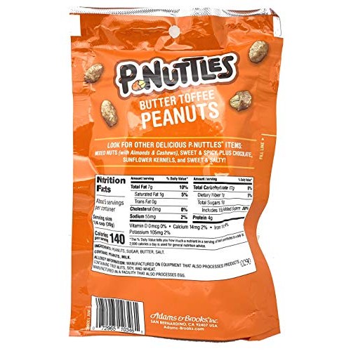 Adams &Amp; Brooks P-Nuttles Butter Toffee Peanuts Variety Pack Of 6