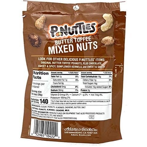 Adams &Amp; Brooks P-Nuttles Butter Toffee Peanuts Variety Pack Of 6