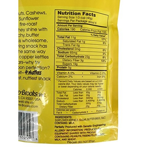 P.Nuttles Butter Toffee Sunflower Kernels 4.5 Oz - Pack Of 3 Su