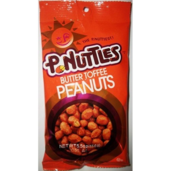 P.Nuttles, Butter Toffee Peanuts, 5.5oz Bag Pack of 6