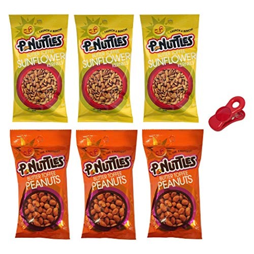 P.Nuttles Butter Toffee Nuts Pack Of 6 With 3 Of Each Flavor -