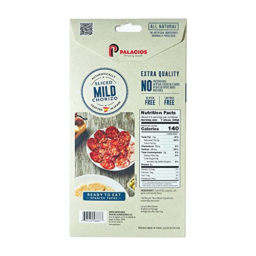 PALACIOS - Authentic Spanish Sliced Chorizo. All Natural Ground ...