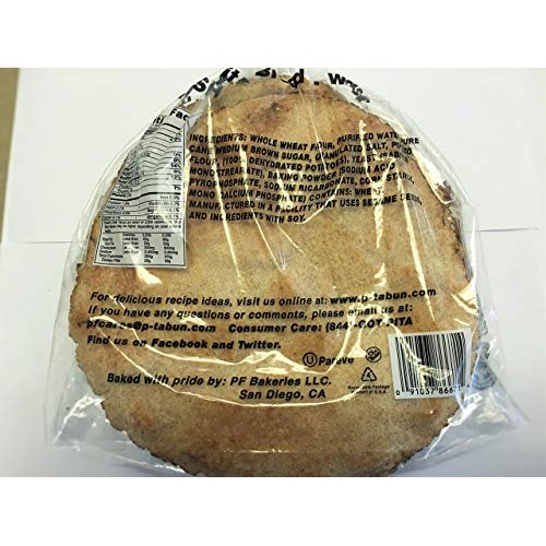 Pita bread whole wheat- P-tabun ❤️no gmo ✡️OU ☮️Vegan