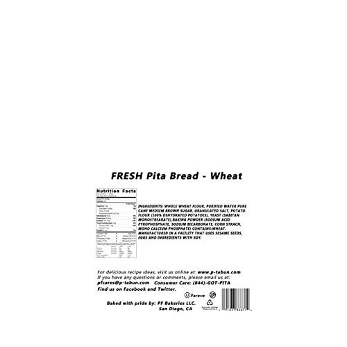 Pita bread whole wheat- P-tabun ❤️no gmo ✡️OU ☮️Vegan