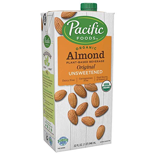 Pacific Foods Organic Original Almond Milk,Unsweetened,32 Oz,2 Pack