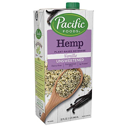 Pacific Foods All Natural Unsweetened Hemp Vanilla, 32-Ounce Box