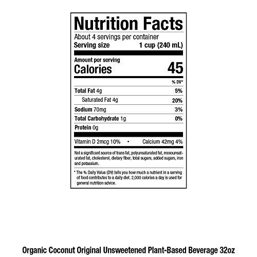 Pacific Foods Coconut Milk, Unsweetened Original, Shelf Stable,
