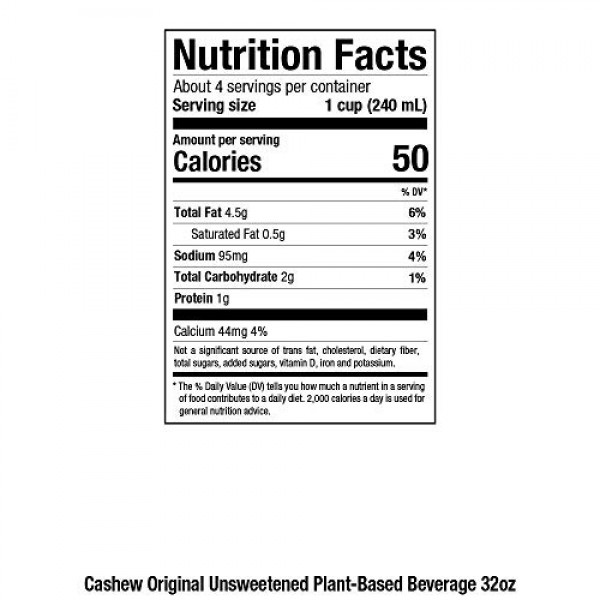 Pacific Foods Fair Trade Made With Organic Cashew Unsweetened, 3...