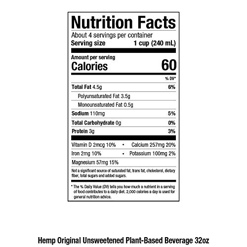 Pacific Foods Hemp Original Unsweetened Plant-Based Beverage, 32
