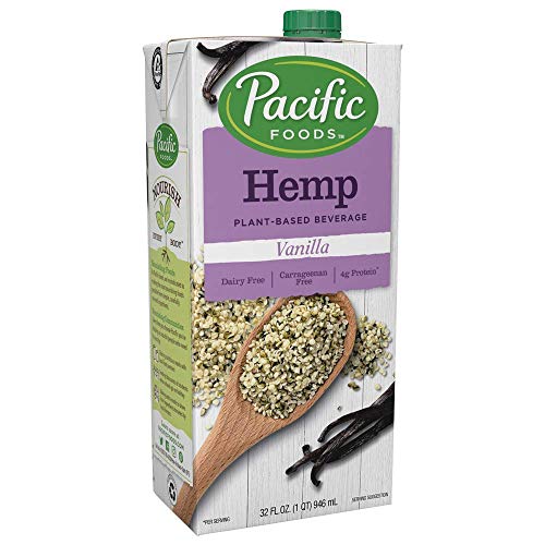 Pacific Foods Hemp Vanilla Plant-Based Beverage, 32Oz, 12-Pack