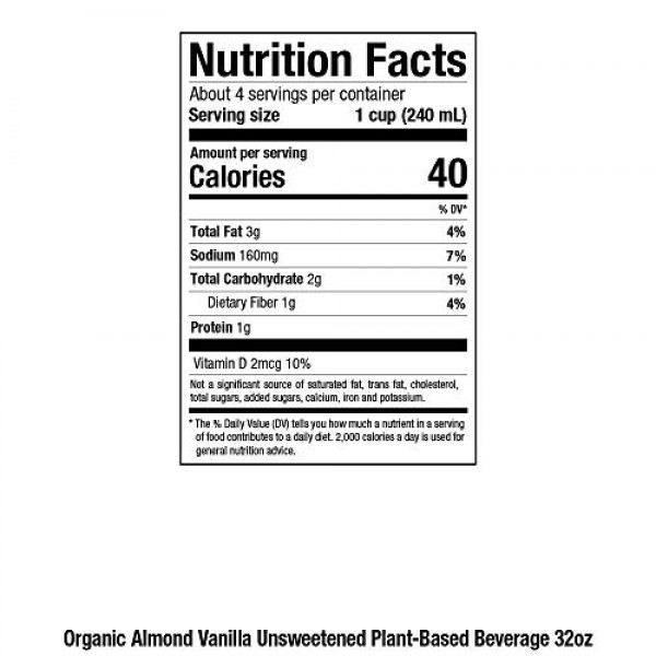 Pacific Foods Organic Almond Non-Dairy Beverage, Unsweetened Ori...