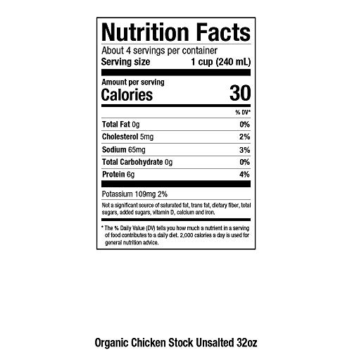 Pacific Foods Organic Chicken Stock, Unsalted, 32 Fl Oz