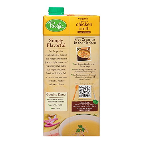 Pacific Foods Organic Free Range Chicken Low Sodium Broth, 32 Oz